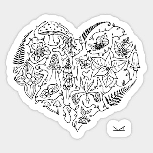 I Love Oregon Flora and Fungus Sticker